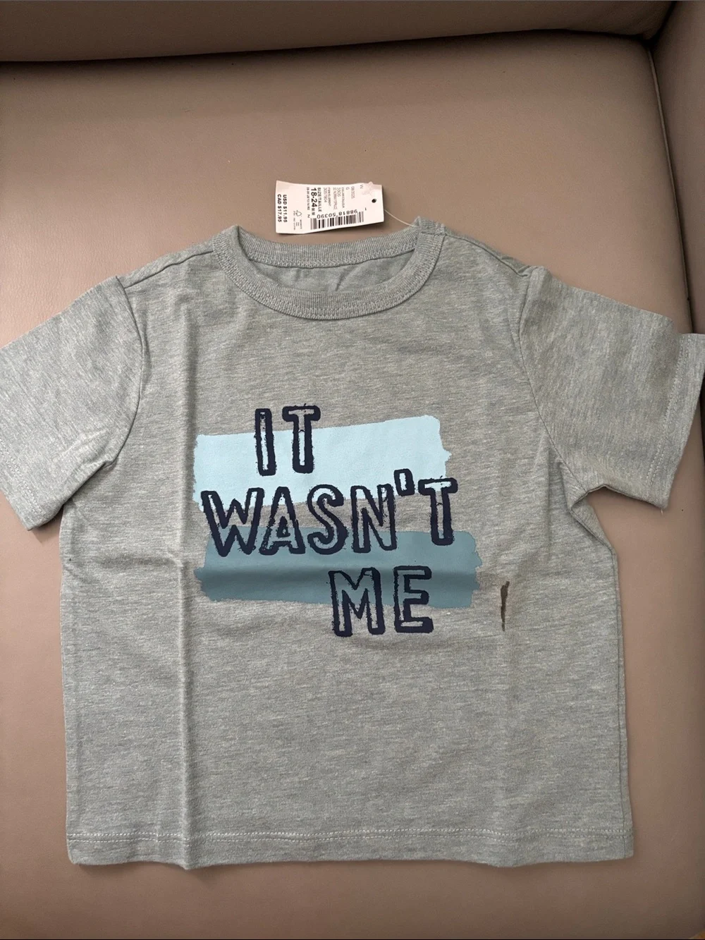 Kids Heather Gray Short-Sleeve Tee with 'It Wasn't Me' Graphic